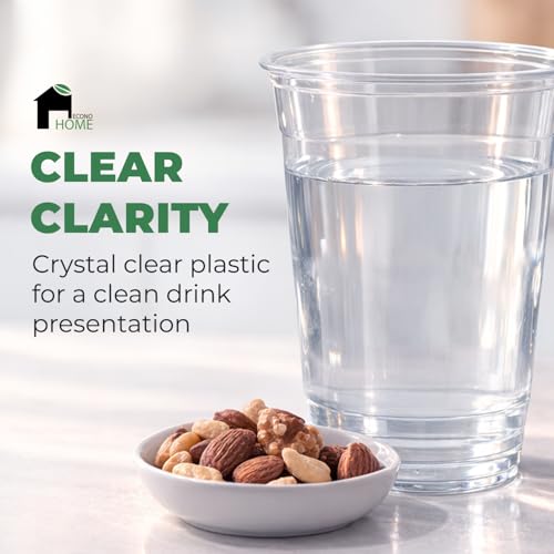 EconoHome 16oz Clear PET Disposable Plastic Cups - 50 Pack