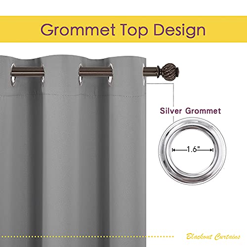 NICETOWN Thermal Insulated Blackout Curtains - Silver Grey, 60 x 84 Inch (2 Pack)
