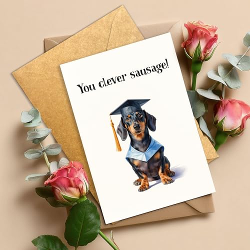 Funny Pet-Themed Graduation Card for Animal Lovers - 5.3x8 Inches