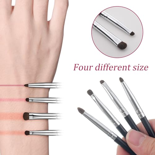 Styquenzer Mini Smudge Brush Set with Natural Horsehair for Eyeshadow and Eyeliner