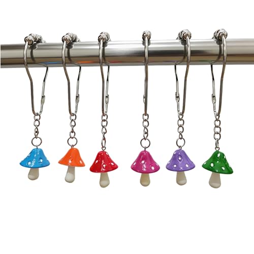 Stainless Steel Mushroom Shower Curtain Hooks - 12-Pack