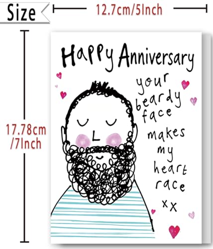 Funny Beard Anniversary Card for Husband or Boyfriend