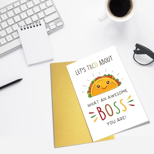 Funny Boss Day Card - Taco About An Awesome Boss Greeting Card