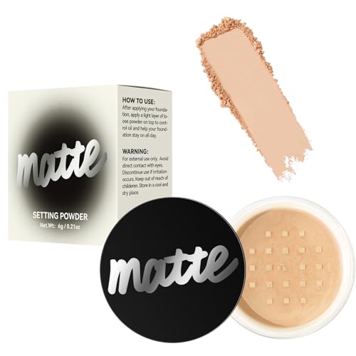 BEUKING Matte Setting Powder Waterproof Face Loose Powder Brown 0.21 oz