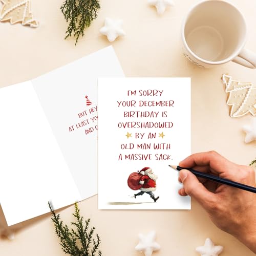 Funny Christmas Birthday Card for December Birthdays