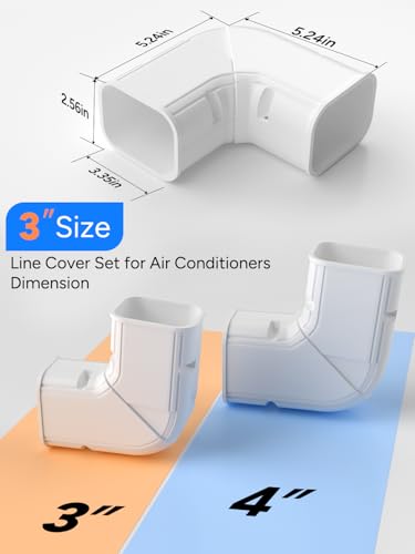 Toutgood 3-Inch Flexible 90°-135° Elbow Line Set Cover - White