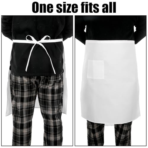 White Half-Apron and Chef Hat Set for Cooking & Baking