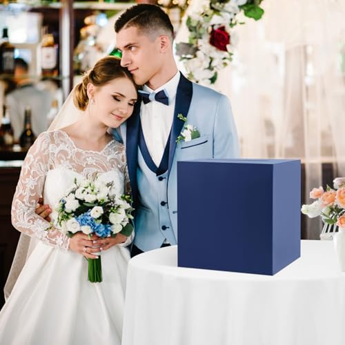 Navy Blue Gift Card Box - 9.1" Wedding Favor Holder for Events