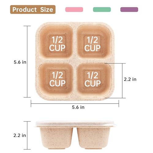 4-Pack Divided Snack Boxes for Meal Prep - Microwave Safe, Stackable