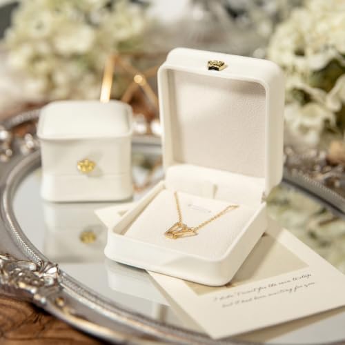 Set of 4 Velvet Necklace Gift Boxes, Compact 3.3" x 2.9" x 1.5"