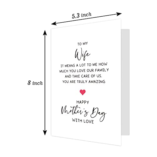 Ogeby Mother's Day Card for Wife - 8x5.3 Inches, Blank Inside
