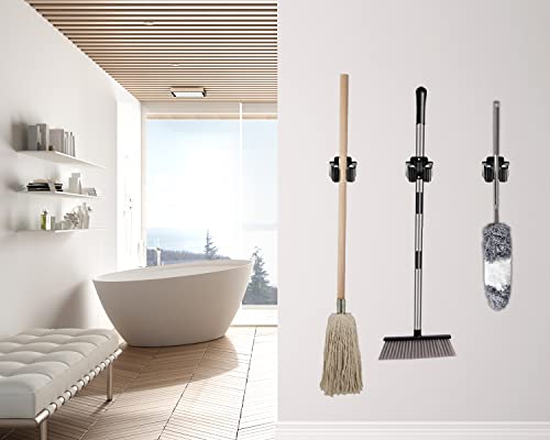 Verdenu Stainless Steel Broom Holder - 6 Pack Wall Mount Organizer