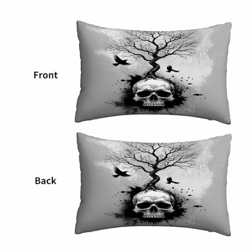 Mugod Spooky Skull Tree & Crow Pillowcase - 20x30 Inch