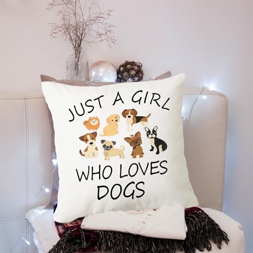 NATSUNO Dog Throw Pillow Cover - Soft Flannel Decorative Case 18x18 Inch