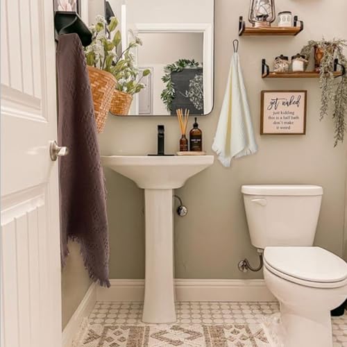 YoulerTex Boho Hand Towels - 100% Cotton Decorative Bathroom Set, 14"x30"