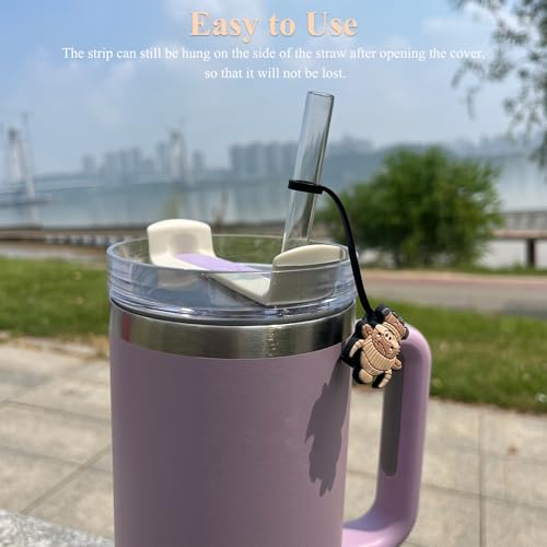 Highland Cow Silicone Straw Toppers for 30/40 oz Tumblers - Set of 6