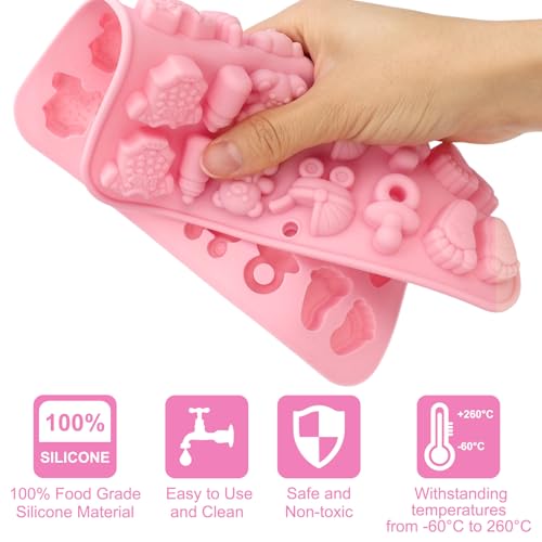 Baby Silicone Chocolate Molds - 2 Pack for Baby Shower Treats