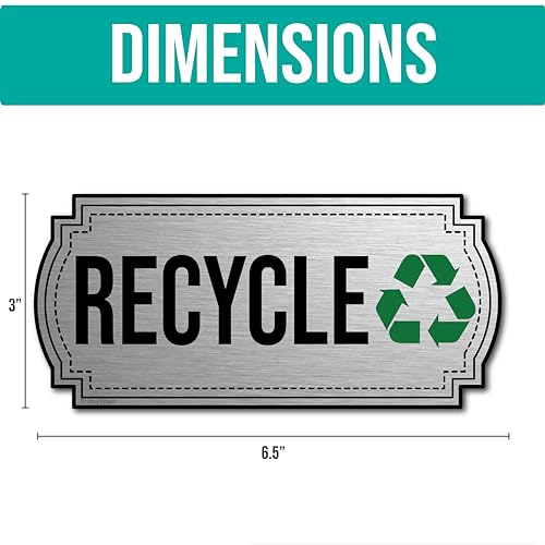 Premium Vinyl Recycling and Trash Stickers - 2 Pack Decals for Bins