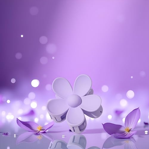 Purple Flower Hair Claw Clip Anti-Scratch Strong Hold Jaw