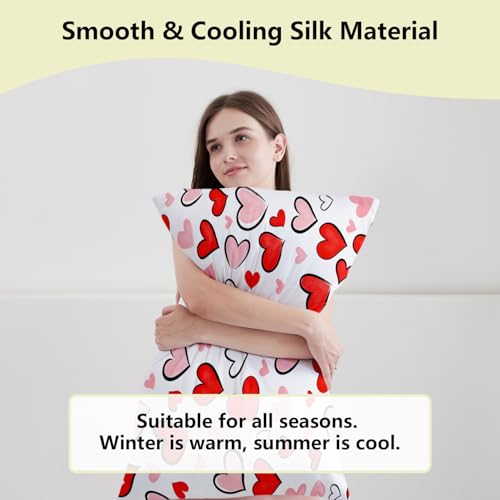 Satin Pillowcase for Hair and Skin - Standard 20x26 Silk Pillow Case with Zipper