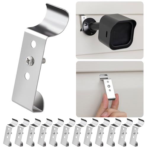 Cozcty Heavy Duty Vinyl Siding Hooks - 12 Pack Adjustable Clips for Outdoor Cameras & Décor