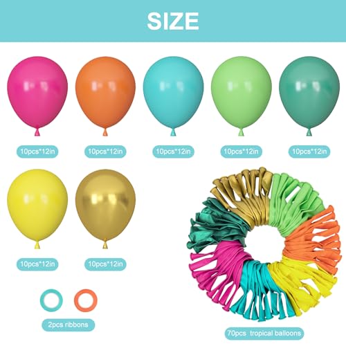 72pcs Tropical Balloon Set - 12" Latex Balloons for Parties