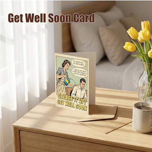 Funny Get Well Card - Grease It Up Joint Pain Humor