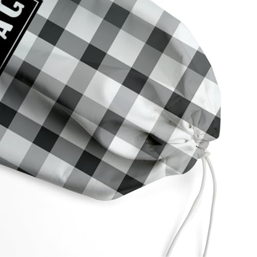 IHopes+ Haig Reusable Plastic Bag Holder Organizer - Washable Kitchen & Travel Storage, Black & White Checkerboard