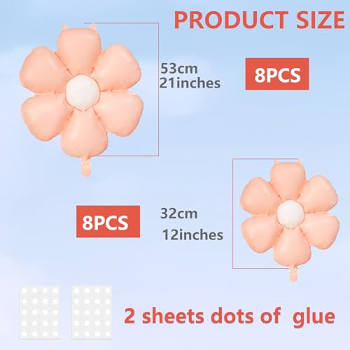 Boho Daisy Balloons Set - 16PCS Flower Balloons for Parties