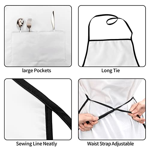 HooSo Personalized Custom Kitchen Apron with Pockets and Logo