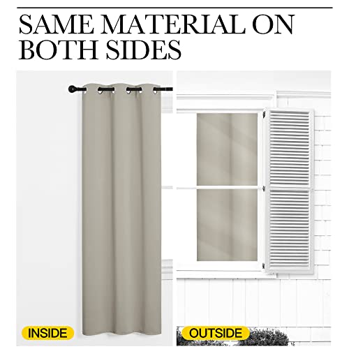 NICETOWN Blackout Curtains - 42"W x 63"L Natural Grommet Drapes (2 Panels)