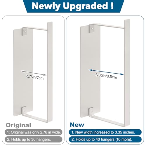 Magnetic Hanger Organizer for Laundry Room, White Carbon Steel Stacker