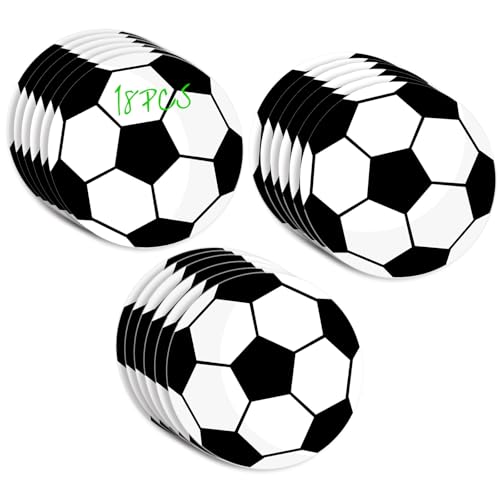 18 Pcs Soccer Party Cutouts - 7-inch Double-Sided Cardstock Soccer.18
