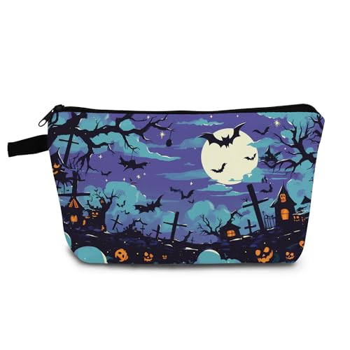 Halloween Pumpkin Print Small Cosmetic Bag Toiletry Makeup Pouch