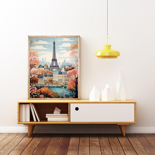 Eiffel Tower Paint by Numbers Kit for Adults - 12x16 Canvas