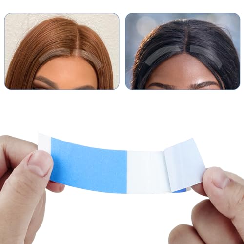 Tenalleys 36pcs Double Sided Blue Wig Tape Strips for Lace Wigs & Toupees
