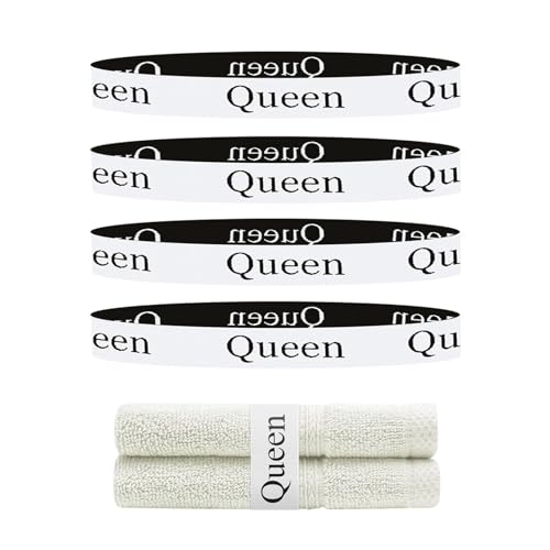 4 Pieces Queen Bed Sheet Organizer Bands - Elastic Linen Labels