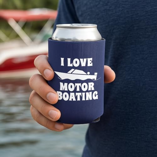 I Love Motor Boating Can Cooler - Insulated Drink Sleeve, 2 Pack