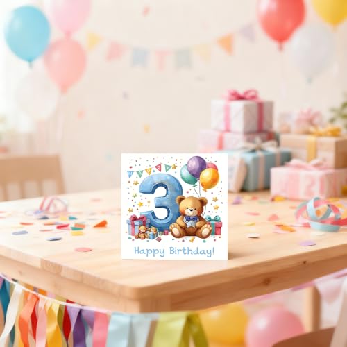 Cute Bear Birthday Card for Boys – Happy Birthday Toddler Card
