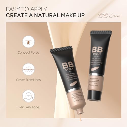 MIESCHER 3-in-1 Hydrating BB Cream, Full-Coverage Foundation & Concealer - Chocolate 420