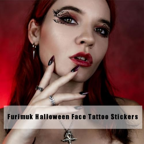 Furimuk 29 Pairs Halloween Temporary Face Eye Tattoo Stickers