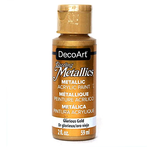 DecoArt Dazzling Metallics Acrylic Paint - Glorious Gold, 2 Fl Oz