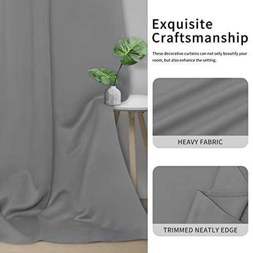 Easy-Going Thermal Blackout Curtains - 34x84 Inch, Light Gray (Set of 2)