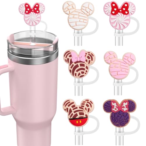 6 Pack Pink Silicone Straw Covers for Stanley Cup 30oz/40oz