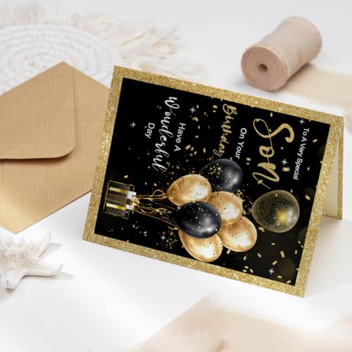 Funny Son Birthday Card - Balloon Design Greeting Card gm-017