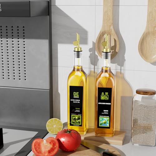 TERESRY Stainless Steel Oil Dispenser Spout - Auto-Open Pourer, 2 Pack Golden