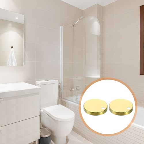 uxcell 4Pcs Gold Stainless Steel Toilet Seat Hinge Covers, 60mm