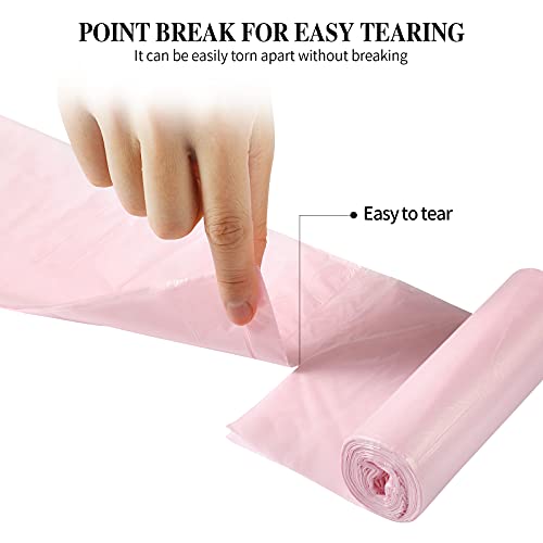HDY 4 Gallon Small Trash Bags - 100 Count Leak-Resistant Pink Garbage Bags