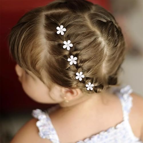 Mini Rhinestone Flower Hair Clips 20pcs White Hair Accessories