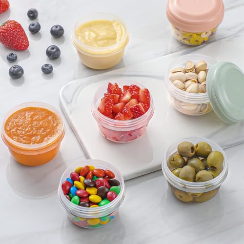 VITEVER 4 oz Reusable Plastic Food Storage Containers - 8 Pack, Airtight & Dishwasher Safe